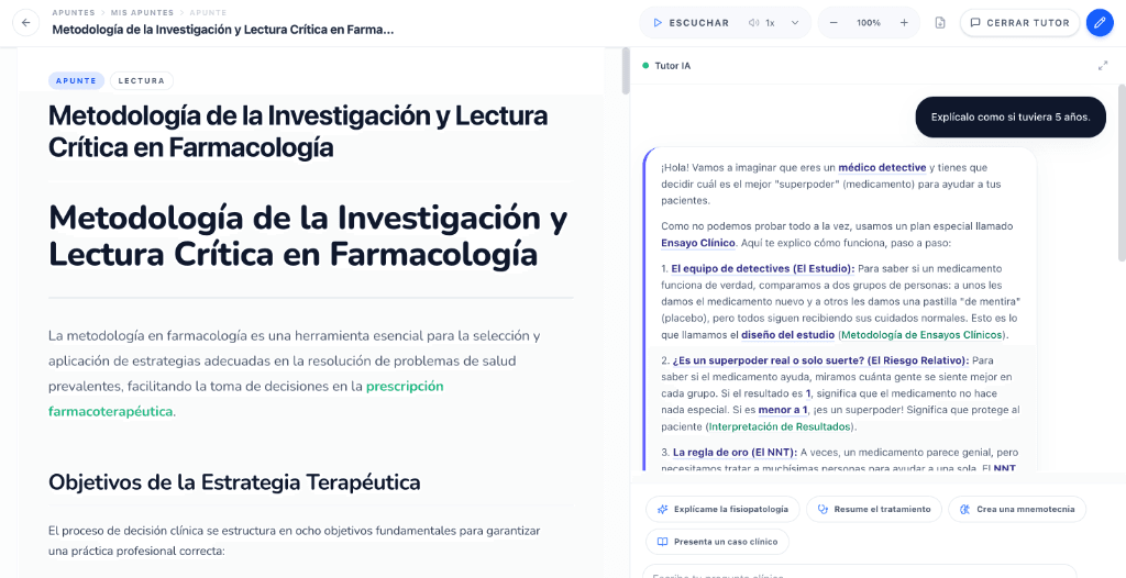Tutor IA en acción